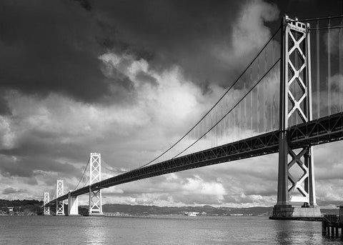 Bay Bridge San Francisco California White Modern Wood Framed Art Print with Double Matting by Highsmith, Carol