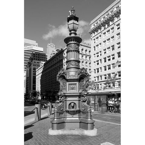 Lottas Fountain in San Francisco California Gold Ornate Wood Framed Art Print with Double Matting by Highsmith, Carol