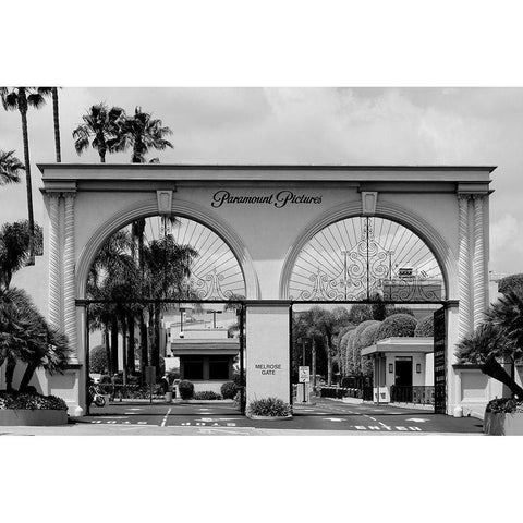 Paramount Pictures entrance gate Hollywood Los Angeles California White Modern Wood Framed Art Print by Highsmith, Carol