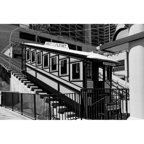 Angels Flight in the Bunker Hill district of Downtown Los Angeles California Gold Ornate Wood Framed Art Print with Double Matting by Highsmith, Carol