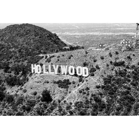 The Hollywood sign located in Los Angeles, California Black Modern Wood Framed Art Print with Double Matting by Highsmith, Carol