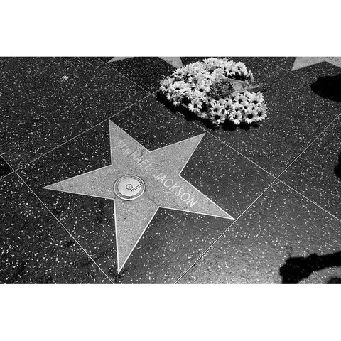 Michael Jacksons star on the Hollywood Walk of Fame Los Angeles California Black Modern Wood Framed Art Print with Double Matting by Highsmith, Carol