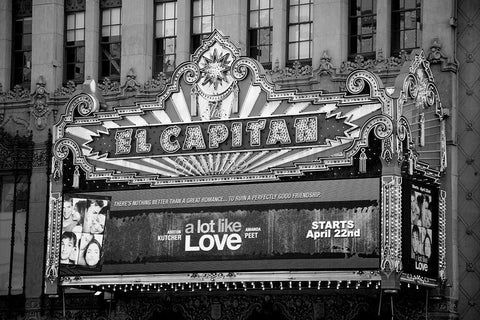 El Capitan Theatre Marquee Los Angeles California White Modern Wood Framed Art Print with Double Matting by Highsmith, Carol