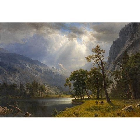 Mount Starr King Yosemite Black Modern Wood Framed Art Print with Double Matting by Bierstadt, Albert