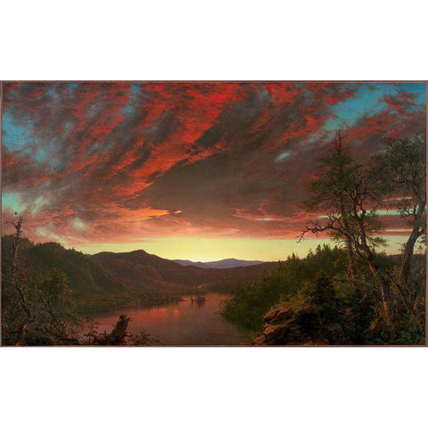 Twilight in the Wilderness White Modern Wood Framed Art Print by Church, Frederic Edwin