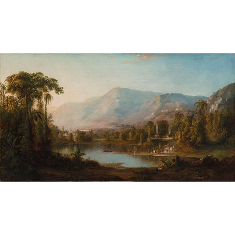 Vale of Kashmir Black Modern Wood Framed Art Print by Duncanson, Robert S.