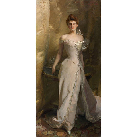 Portrait of Lisa Colt Curtis Gold Ornate Wood Framed Art Print with Double Matting by Sargent, John Singer