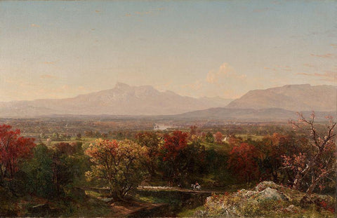 An October Day in the White Mountains Black Ornate Wood Framed Art Print with Double Matting by Kensett, John Frederick