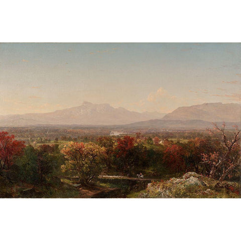 An October Day in the White Mountains Black Modern Wood Framed Art Print with Double Matting by Kensett, John Frederick