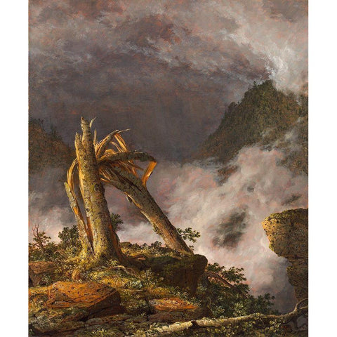 Storm in the Mountains Black Modern Wood Framed Art Print with Double Matting by Church, Frederic Edwin