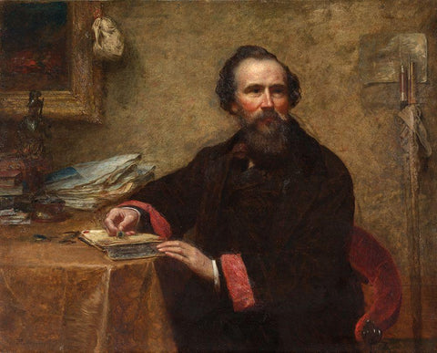 Portrait of Genio C Scott Black Ornate Wood Framed Art Print with Double Matting by Johnson, Eastman