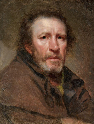 Old Pat The Independent Beggar White Modern Wood Framed Art Print with Double Matting by Waldo, Samuel Lovett