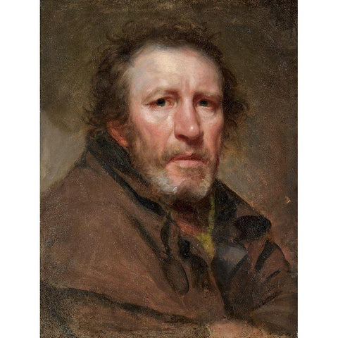 Old Pat The Independent Beggar Black Modern Wood Framed Art Print by Waldo, Samuel Lovett