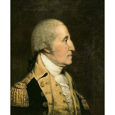 George Washington White Modern Wood Framed Art Print by America 18th century