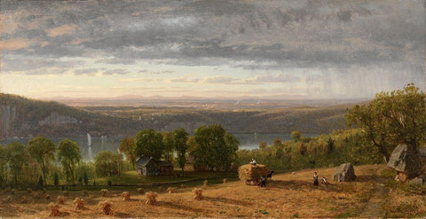 Landscape with Haywain Black Ornate Wood Framed Art Print with Double Matting by Wittredge, Worthington