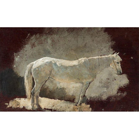 White Mare Black Modern Wood Framed Art Print by Homer, Winslow