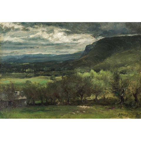 Montclair New Jersey Black Modern Wood Framed Art Print by Inness, George