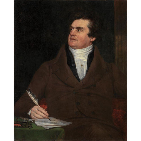 Colonel William Leete Stone Black Modern Wood Framed Art Print with Double Matting by Page, William