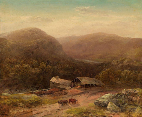 In the Housatonic Valley White Modern Wood Framed Art Print with Double Matting by Martin, Homer Dodge