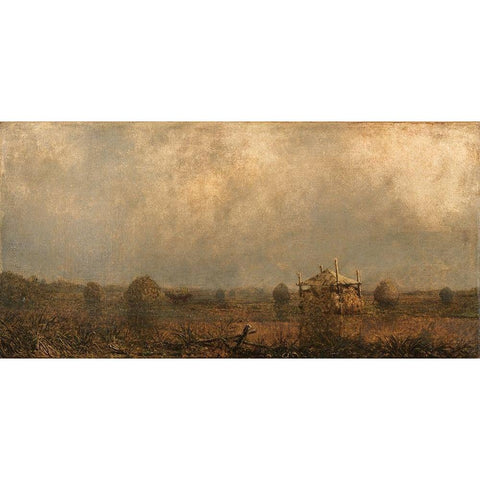 High Tide on the Marshes Black Modern Wood Framed Art Print by Heade, Martin Johnson