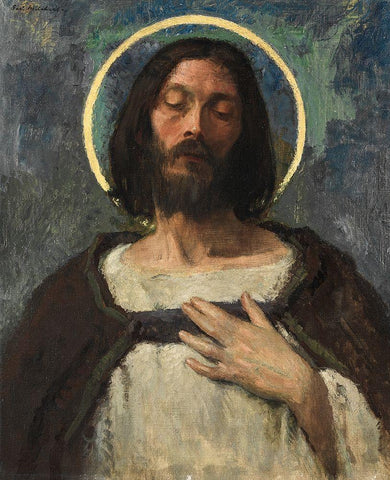 In the Woods White Modern Wood Framed Art Print with Double Matting by Inness, George