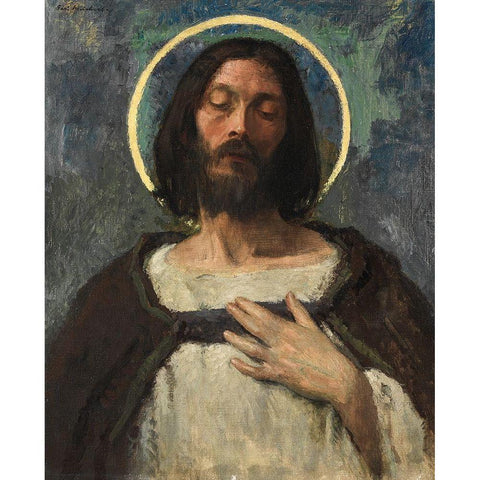 In the Woods Gold Ornate Wood Framed Art Print with Double Matting by Inness, George