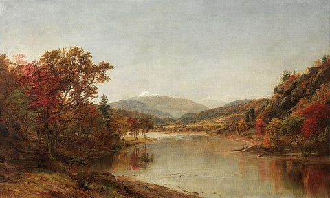 Mount Washington New Hampshire Black Ornate Wood Framed Art Print with Double Matting by Cropsey, Jasper F.