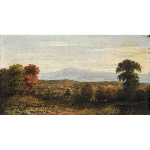 Landscape Gold Ornate Wood Framed Art Print with Double Matting by Cropsey, Jasper F. Imitator of