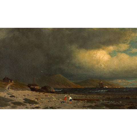 Labrador Coast Gold Ornate Wood Framed Art Print with Double Matting by Bradford, William