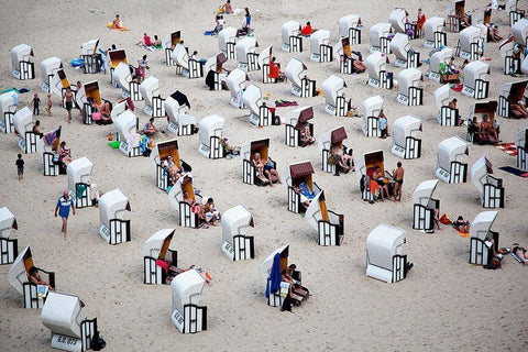 L Alveare White Modern Wood Framed Art Print with Double Matting by Latta, Massimo Della