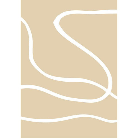 Beige Lines 01 Black Modern Wood Framed Art Print with Double Matting by Uppsala Studio
