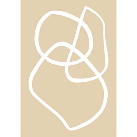 Beige Lines 03 White Modern Wood Framed Art Print by Uppsala Studio