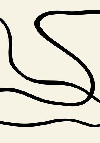 Black Lines 01 Black Ornate Wood Framed Art Print with Double Matting by Uppsala Studio