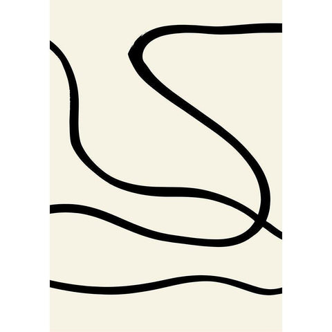 Black Lines 01 White Modern Wood Framed Art Print by Uppsala Studio