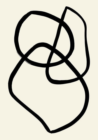 Black Lines 03 White Modern Wood Framed Art Print with Double Matting by Uppsala Studio