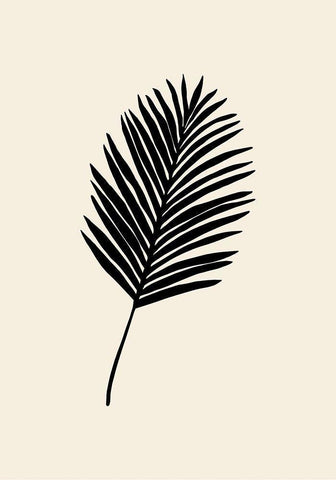 Black Palm White Modern Wood Framed Art Print with Double Matting by Uppsala Studio