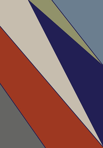 Color Blocks 05 White Modern Wood Framed Art Print with Double Matting by Uppsala Studio