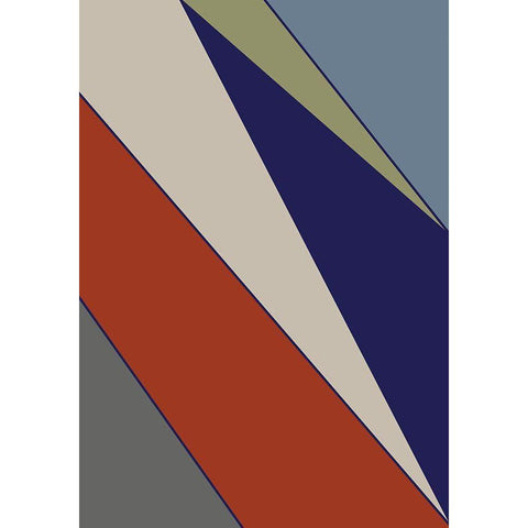 Color Blocks 05 Gold Ornate Wood Framed Art Print with Double Matting by Uppsala Studio
