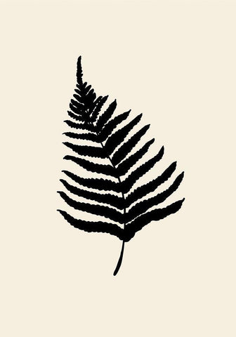 Fern White Modern Wood Framed Art Print with Double Matting by Uppsala Studio