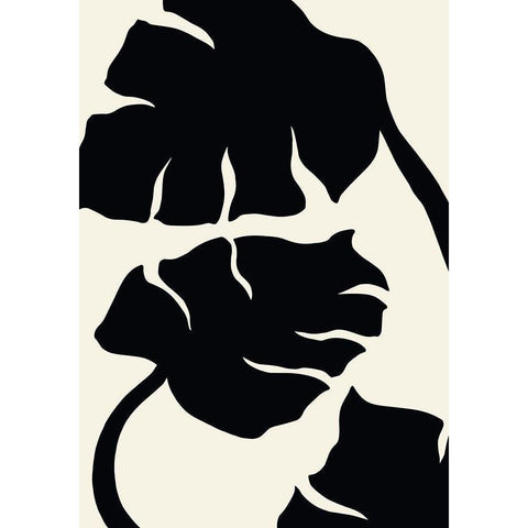 Monstera Black White Modern Wood Framed Art Print by Uppsala Studio
