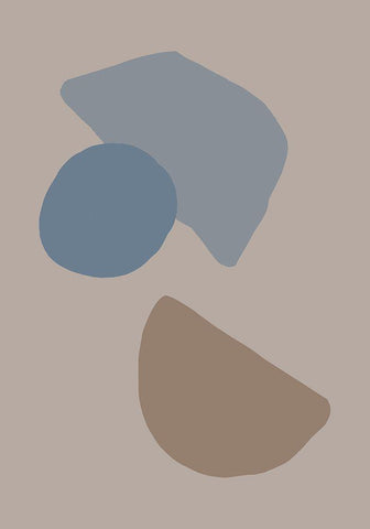 Organic Shapes 03 White Modern Wood Framed Art Print with Double Matting by Uppsala Studio