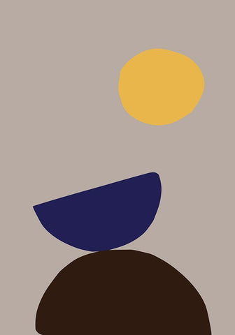 Organic Shapes 07 Black Ornate Wood Framed Art Print with Double Matting by Uppsala Studio