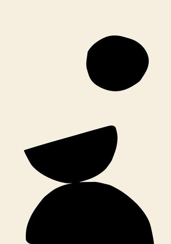 Organic Shapes 09 White Modern Wood Framed Art Print with Double Matting by Uppsala Studio