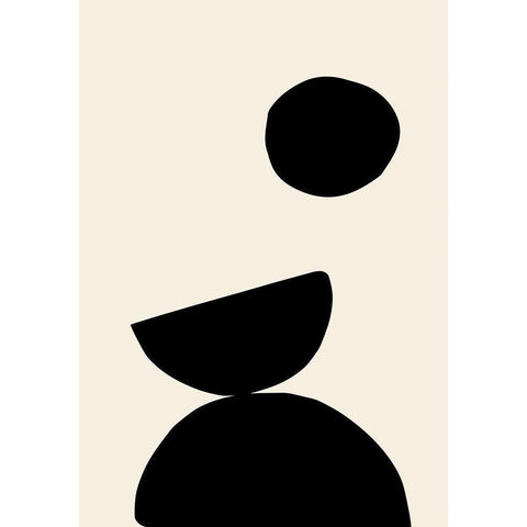 Organic Shapes 09 Black Modern Wood Framed Art Print with Double Matting by Uppsala Studio