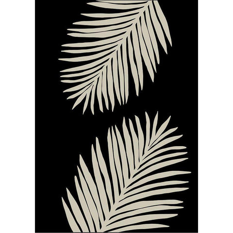 Palm Leaves Gold Ornate Wood Framed Art Print with Double Matting by Uppsala Studio