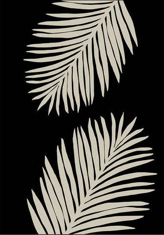 Palm Leaves White Modern Wood Framed Art Print with Double Matting by Uppsala Studio
