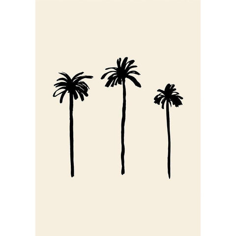 Palm Trees Gold Ornate Wood Framed Art Print with Double Matting by Uppsala Studio
