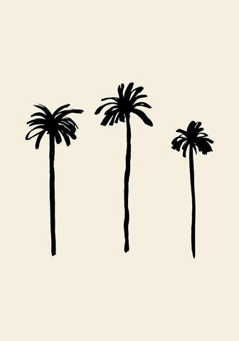 Palm Trees Black Ornate Wood Framed Art Print with Double Matting by Uppsala Studio