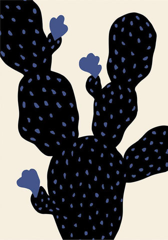 Prickly Pear Cactus White Modern Wood Framed Art Print with Double Matting by Uppsala Studio