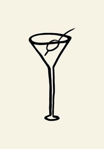 Shaken-Not Stirred White Modern Wood Framed Art Print with Double Matting by Uppsala Studio